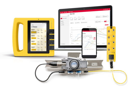 Systém PERI ISC s digitálními zařízeními pro monitoring tlaku betonu