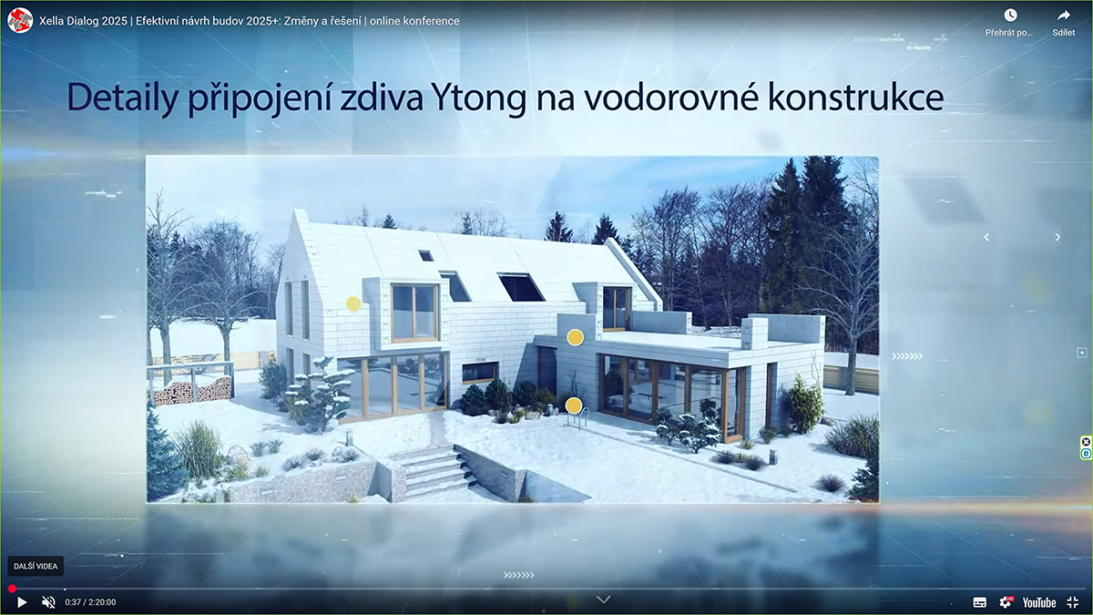 Xella Dialog 2025 detaily připojení zdiva Ytong na vodorovné konstrukce