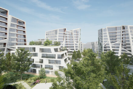 Současná architektura rezidenční čtvrti s důrazem na prostorovou kompozici a zeleň