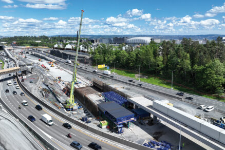 Výstavba silničního tunelu s využitím mobilního bednění v Norsku