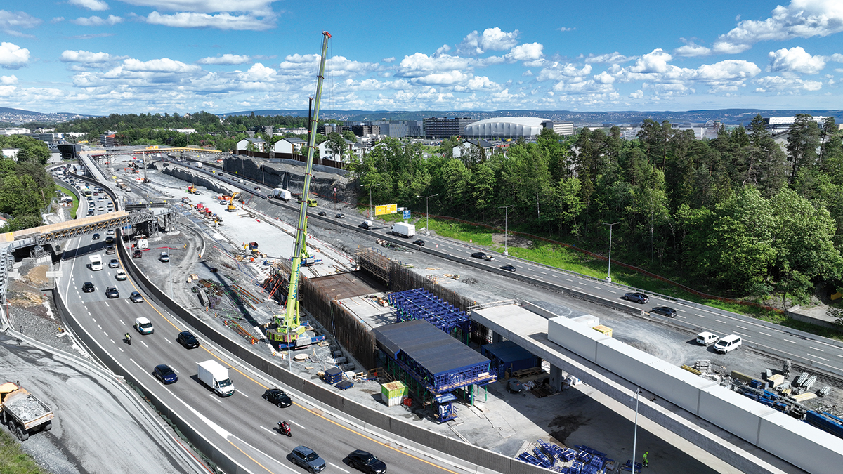 Výstavba silničního tunelu s využitím mobilního bednění v Norsku