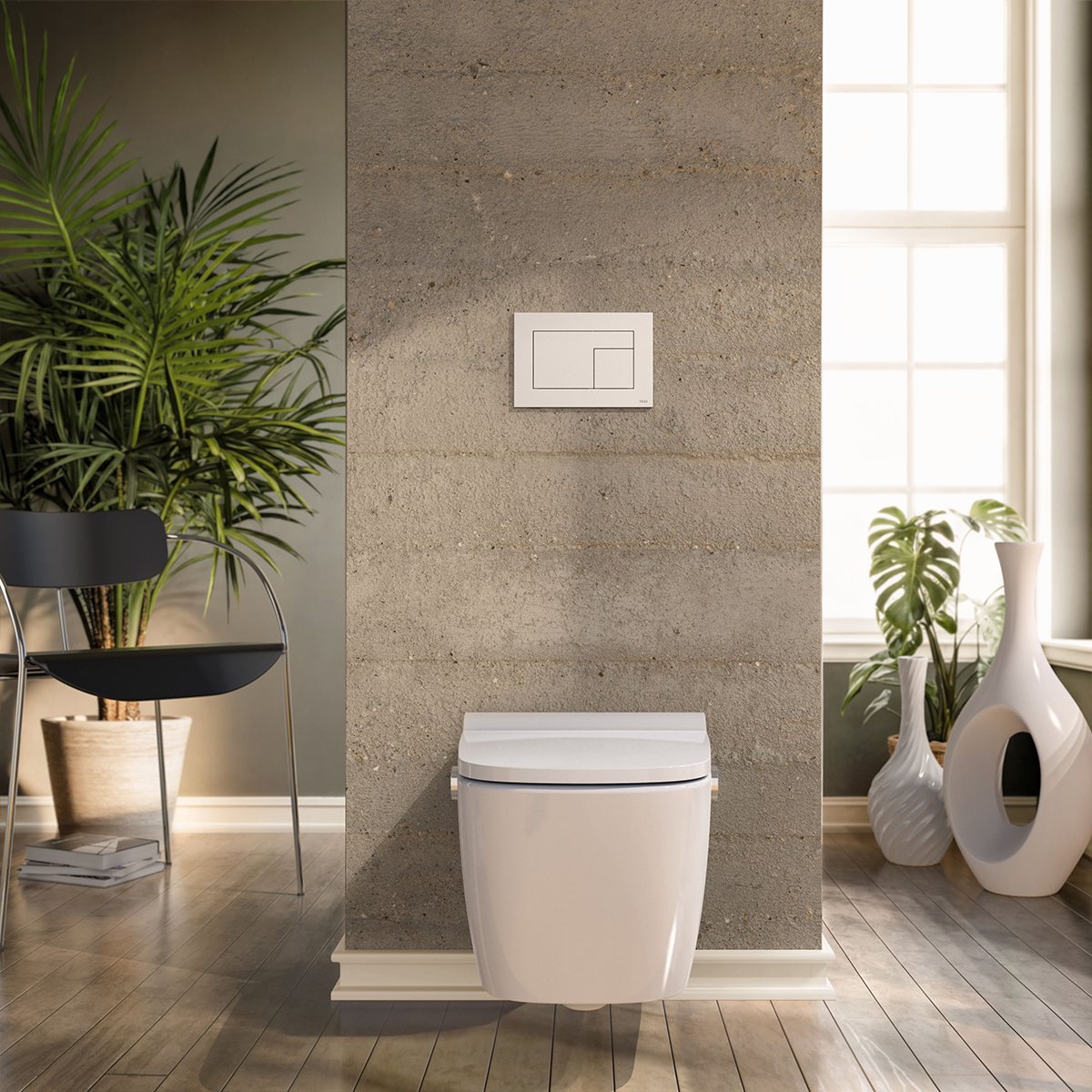 Ovládací tlačítko TECEvelvet z mate­riálu Fénix NMT