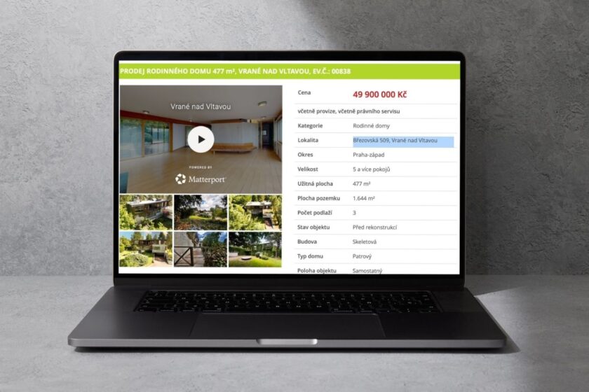 Inzerát Kellnerova vila