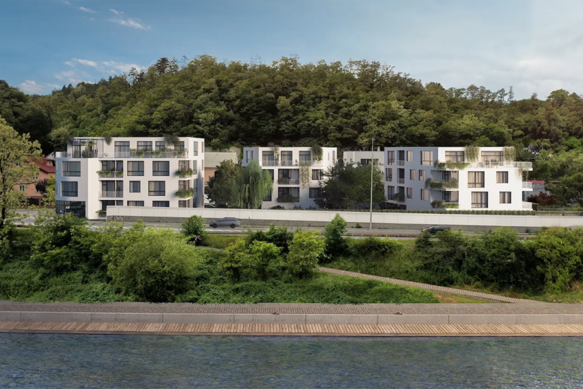 Domy jsou zasazeny do zeleně