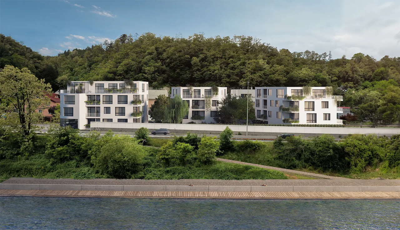 Domy jsou zasazeny do zeleně