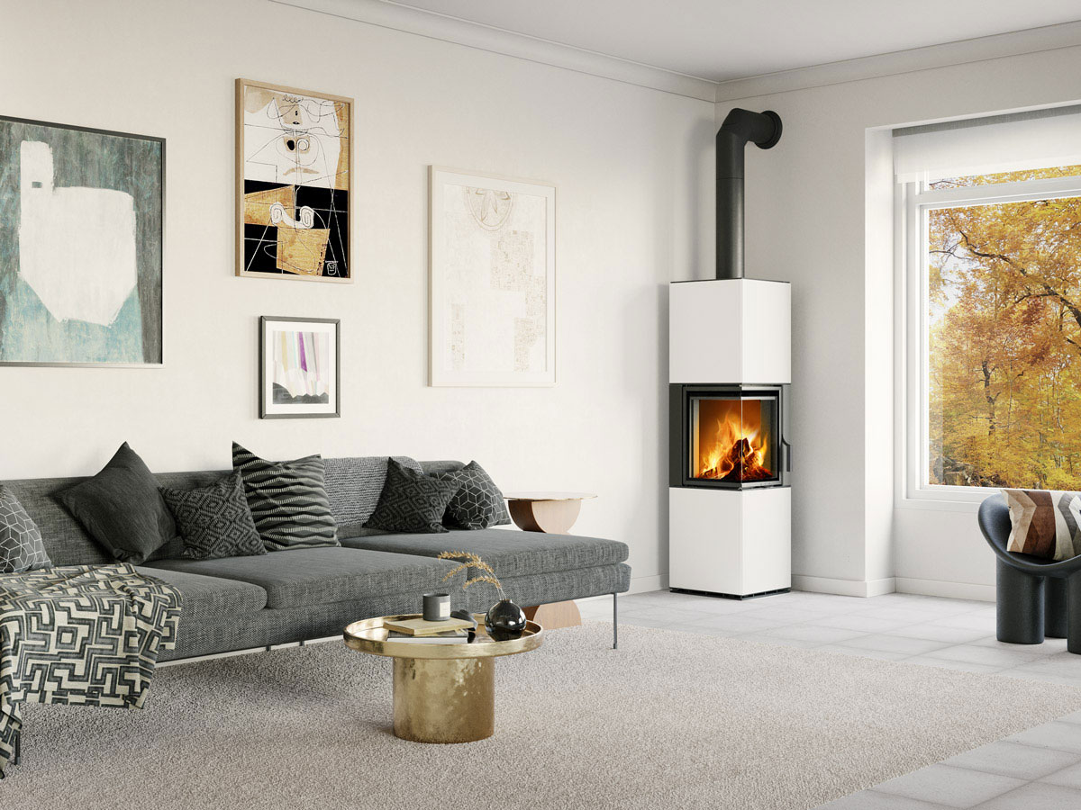 Designový akumulační krb Romotop HARMONY L HA v keramickém provedení