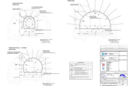 Obr. 4 Vzorový příčný řez průzkumnou štolou