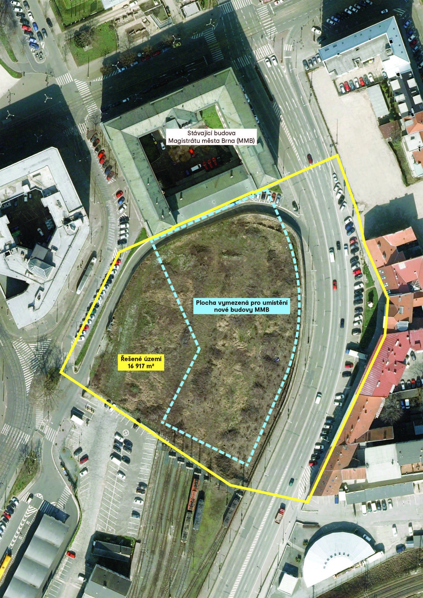 Lokalita zamýšlené nové budovy magistrátu