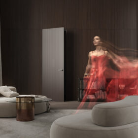 Designové interiérové dveře JAP ve skryté zárubni v luxusním interiéru