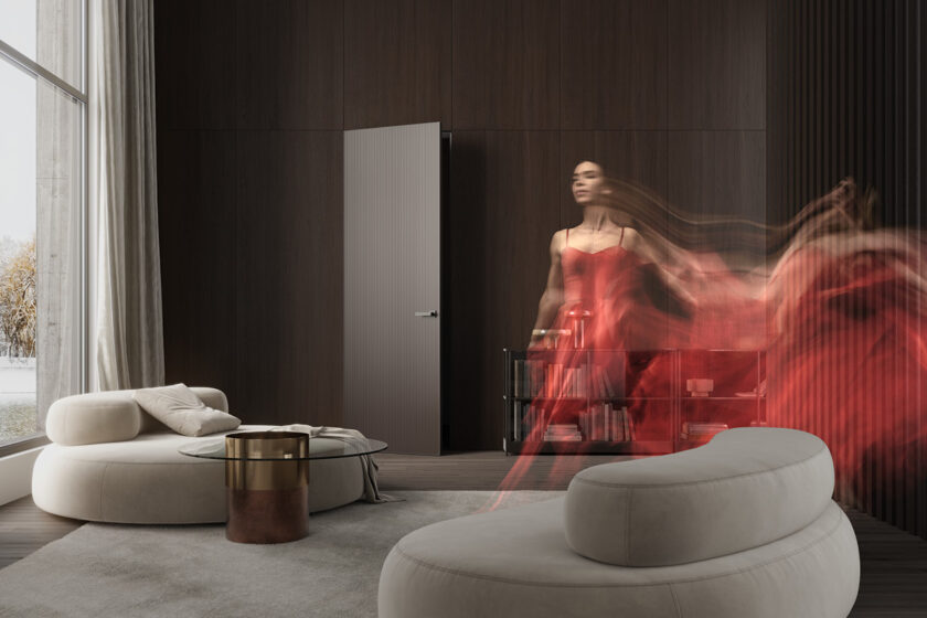 Designové interiérové dveře JAP ve skryté zárubni v luxusním interiéru