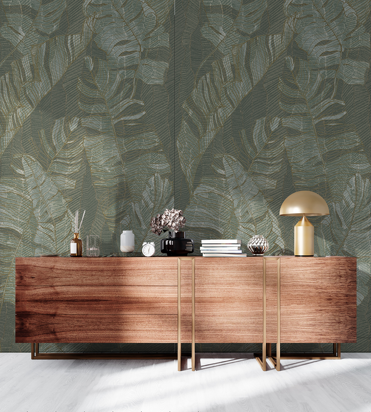 Rocko Tiles v obývacím pokoji – dekor R163 Silver Sage