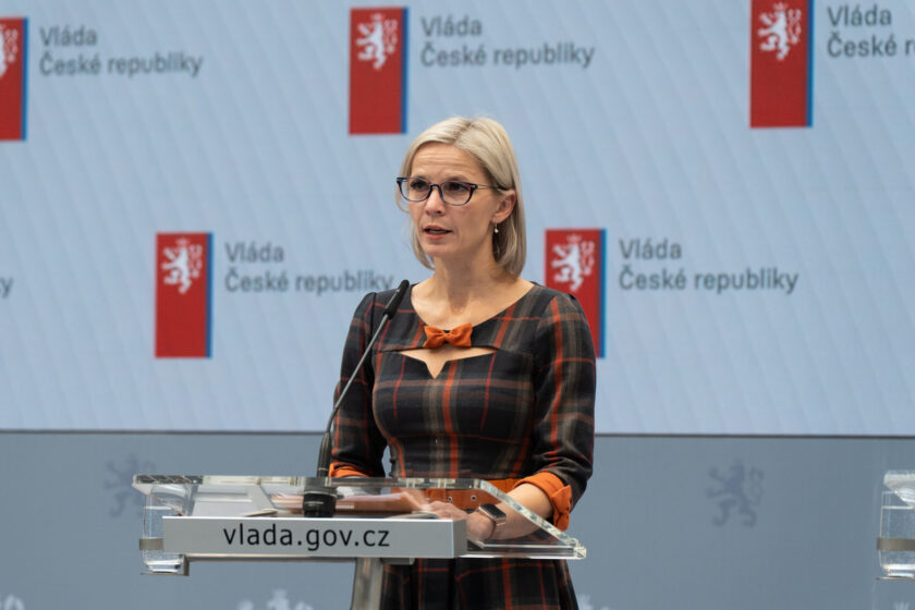 ministryně Zuzana Mrázová na tiskové konferenci po jednání vlády, 16. března 2026