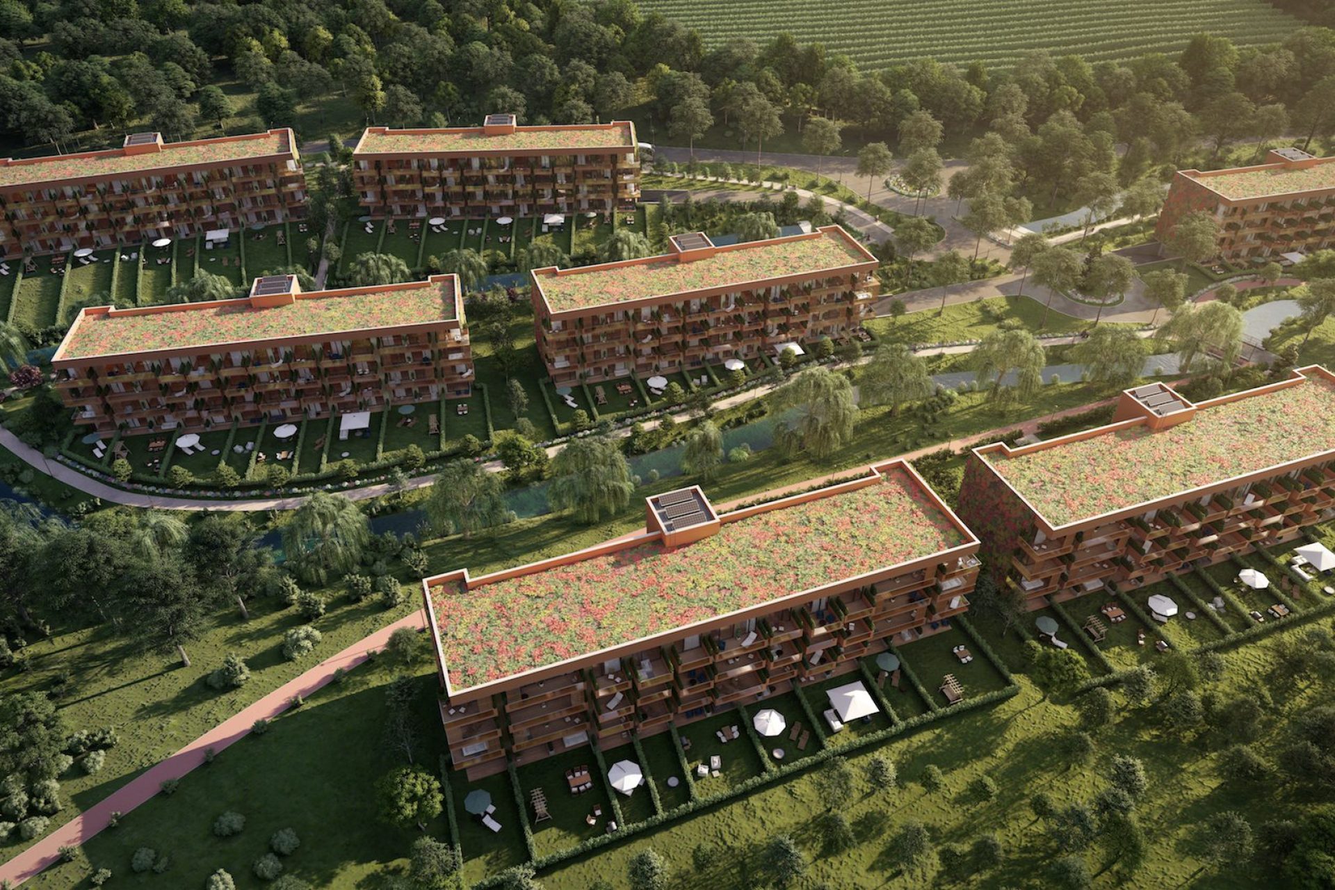 Slánský mlýn z ptačí perspektivy