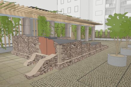 Torzo bude přeneseno do budoucího vnitrobloku, který vznikne mezi novým JKC a stávajícími budovami.