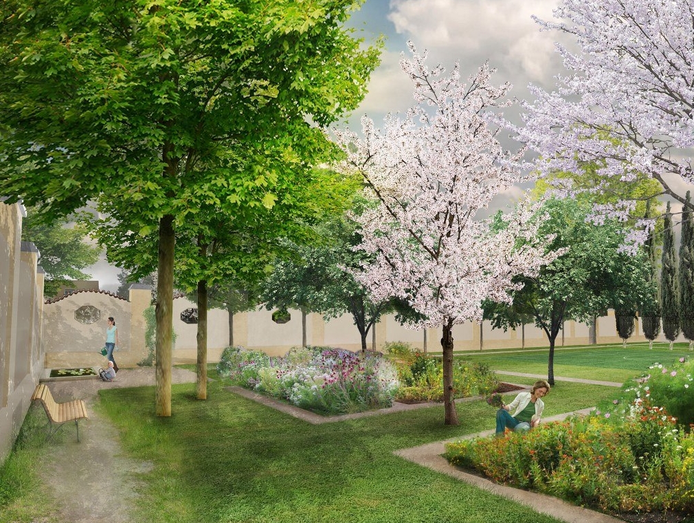 Projekt počítá s výrazným posílením zeleně a zachováním většiny stávajících stromů, včetně desítek vzrostlých kaštanů