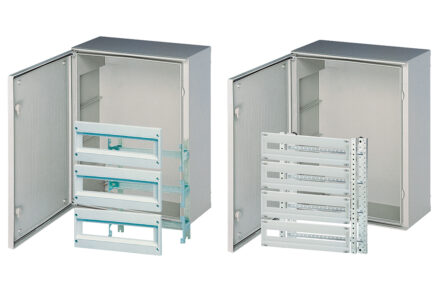 Ocelový rozvaděč Hager Orion s montážními rámy pro průmyslové a komerční elektroinstalace