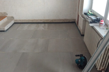 Rekonstrukce podlahy bez betonu v interiéru s deskami CETRIS