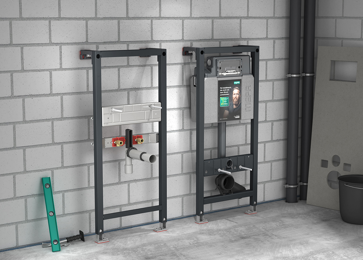 Montážní rámy předstěnového instalačního systému pro koupelny a WC