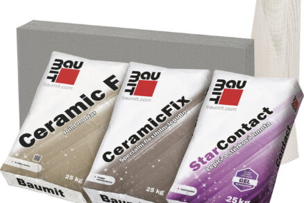 Stavební systém pro zateplení fasády s lepicí hmotou