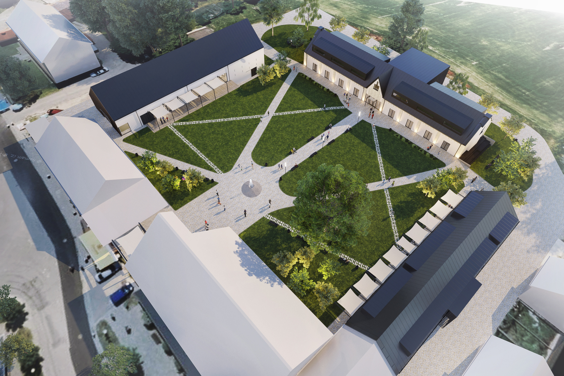 Obecní knihovna Hukvaldy - vizualizace