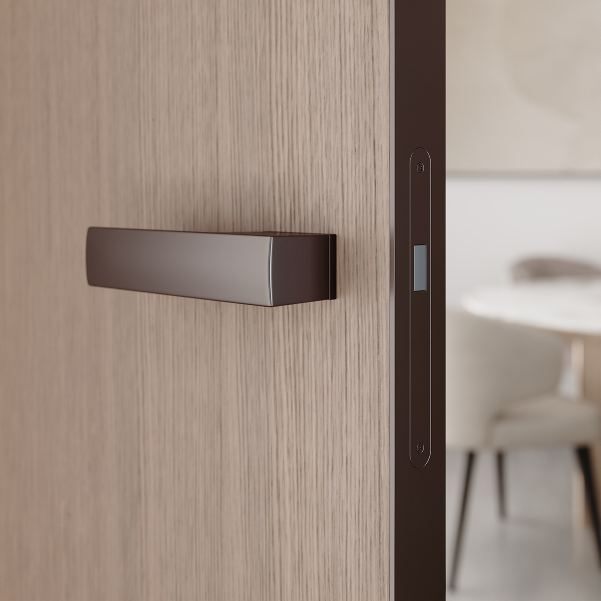 Otočné dveře MASTER s dýhou, skrytá zárubeň AKTIVE 40/00