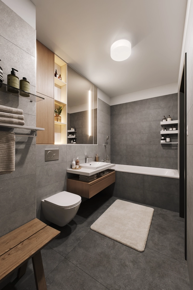 Jednoduchý design koupelen