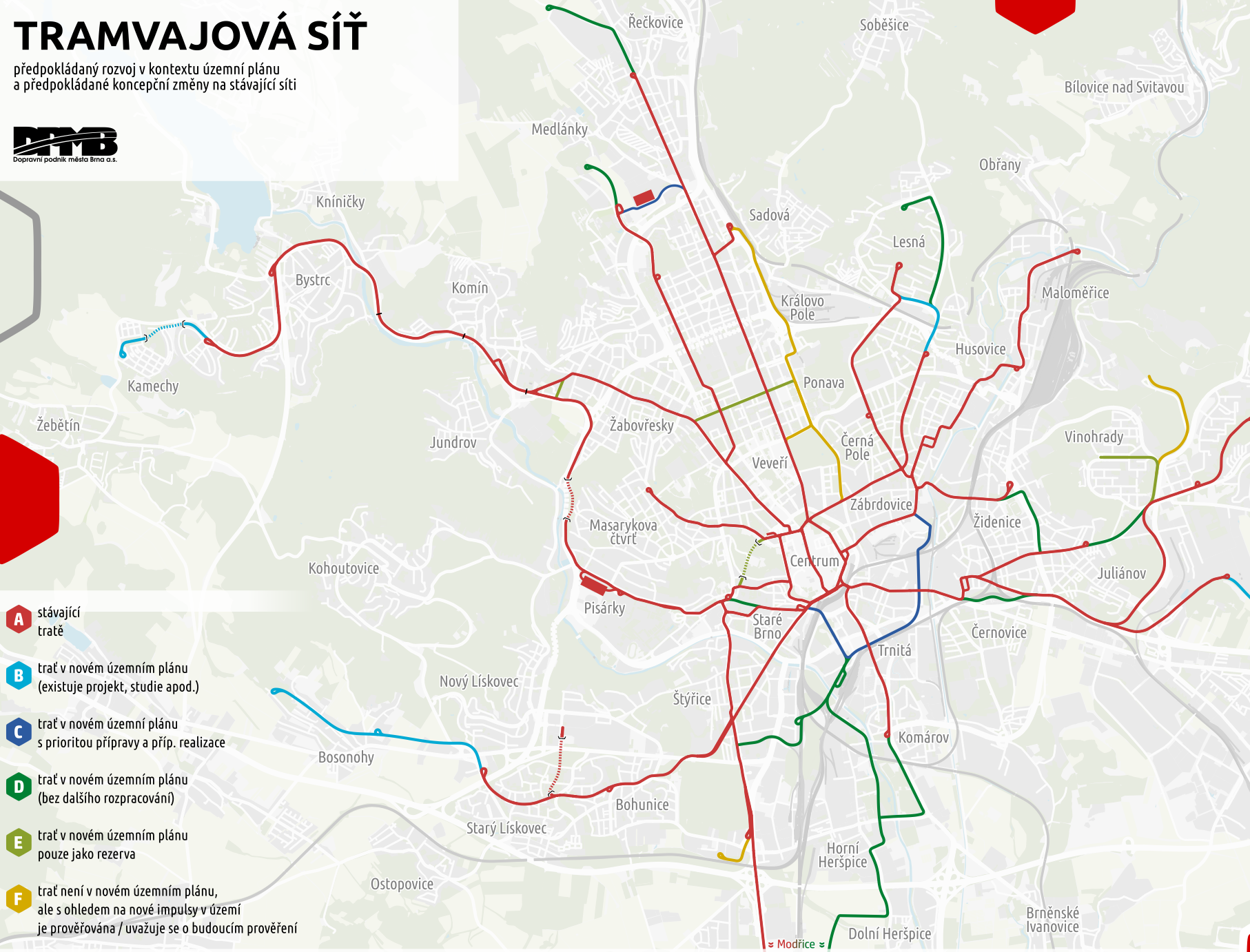 Nové úseky tramvaje plánované do roku 2030. Nové úseky tramvaje plánované do roku 2030.