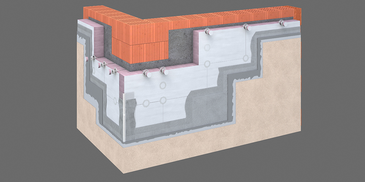 Skladba ETICS s tenkou izolací Kooltherm K5 – technický řez