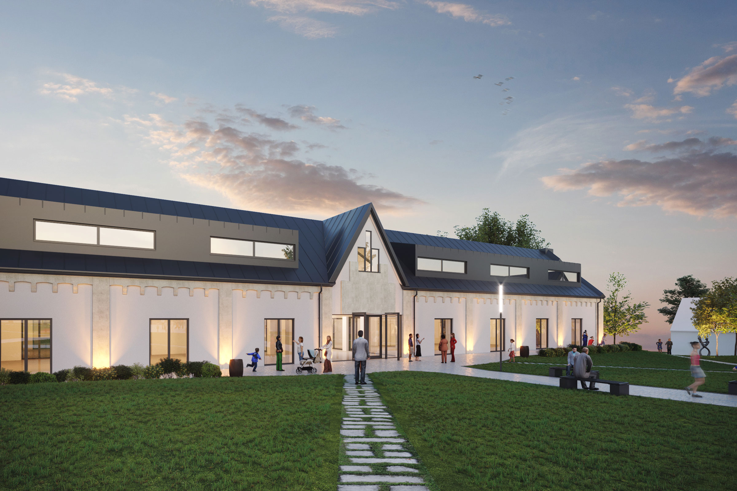 Obecní knihovna Hukvaldy - vizualizace