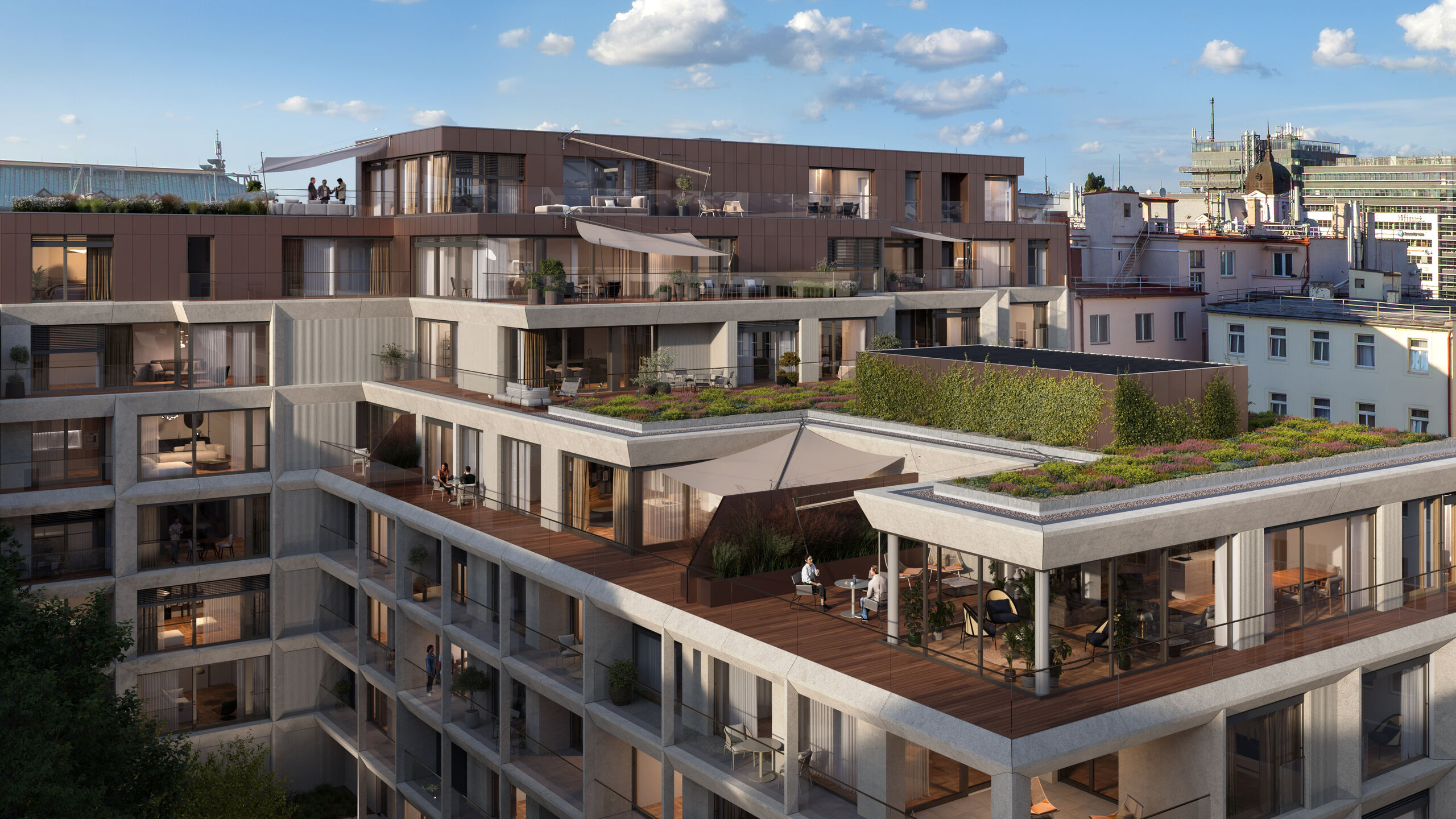 Střešní terasy a penthousy