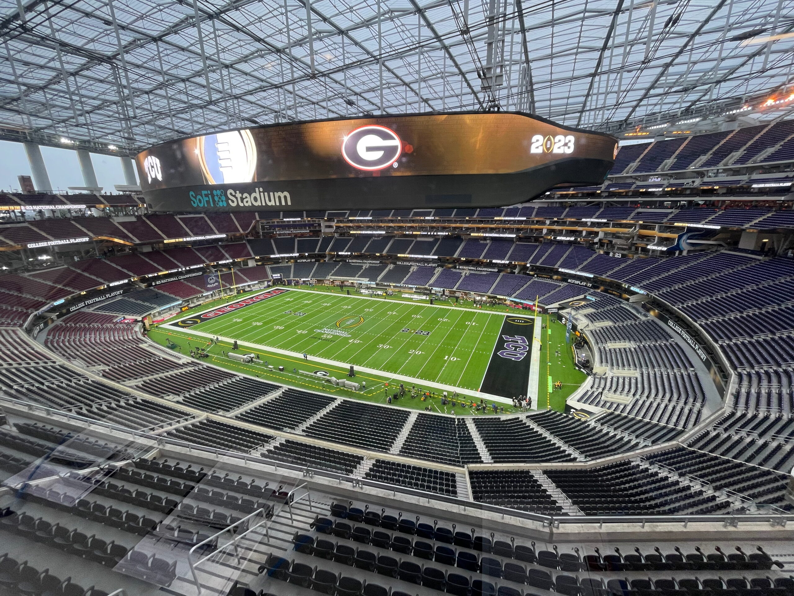 2023 0109 CFPtitlegame Pre Game view Press Box 2