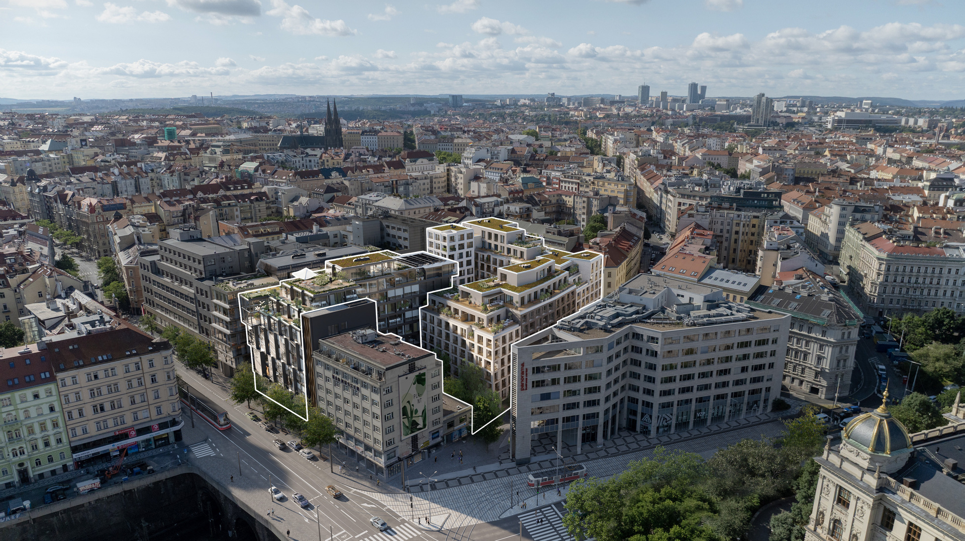 Vinohradská 8 v kontextu lokality