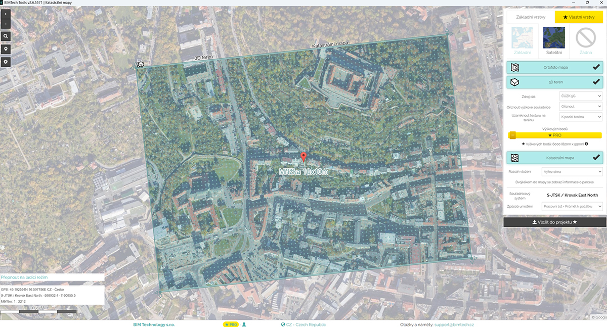 BIMTech Tools nastavení 3D terénu