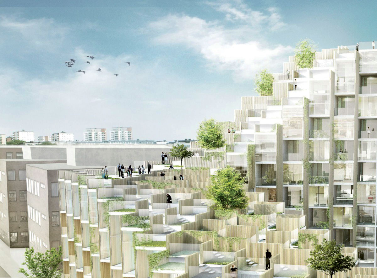 Rezidenční projekt u Stockholmu, vizualizace: BIG