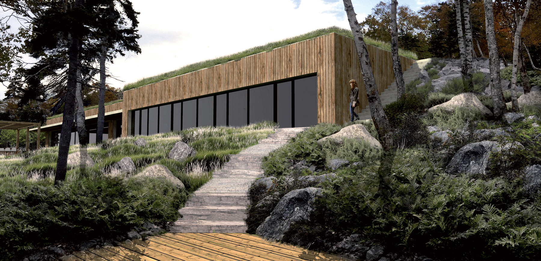 Projekt krajinné architektury v Novém Skotsku v Kanadě
