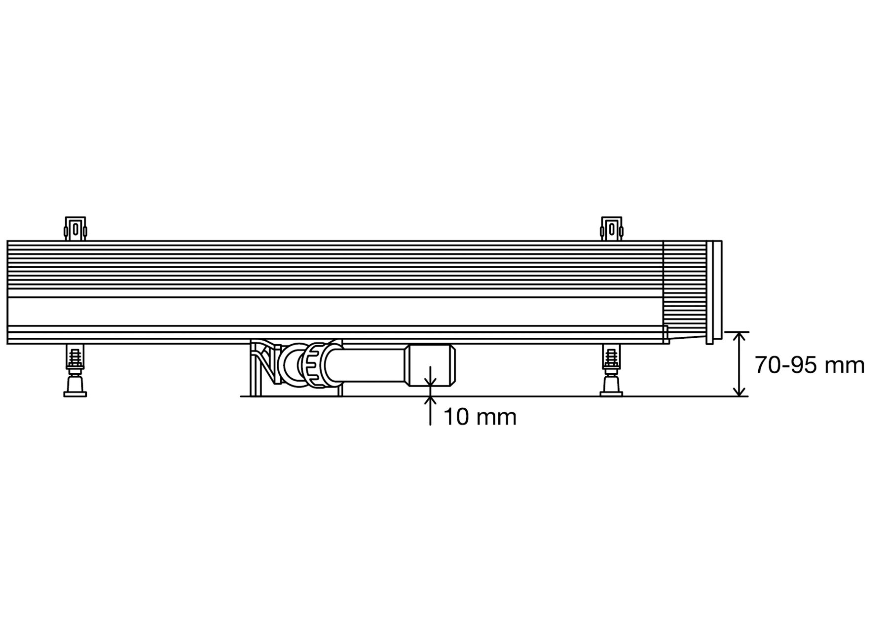 Sanační model odtoku do stěny Advantix Vario vyžaduje montážní výšku pouhých 70 mm. (Foto: Viega)