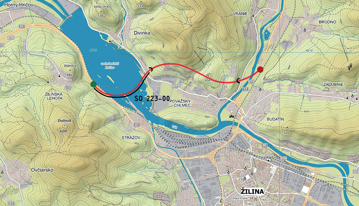 Obr. 1 Situační mapa úseku