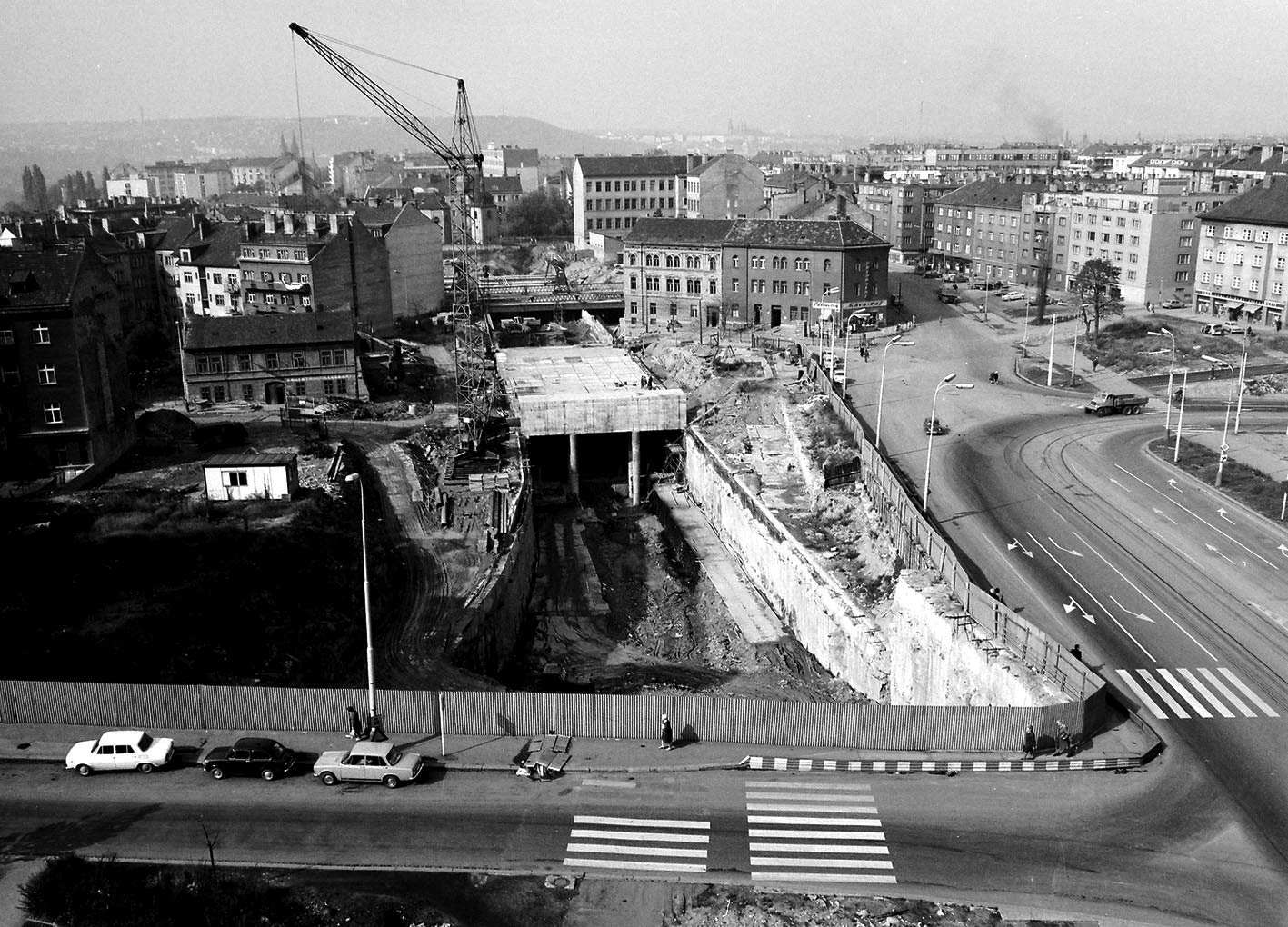 Stavba stanice Pražského povstání (1972)