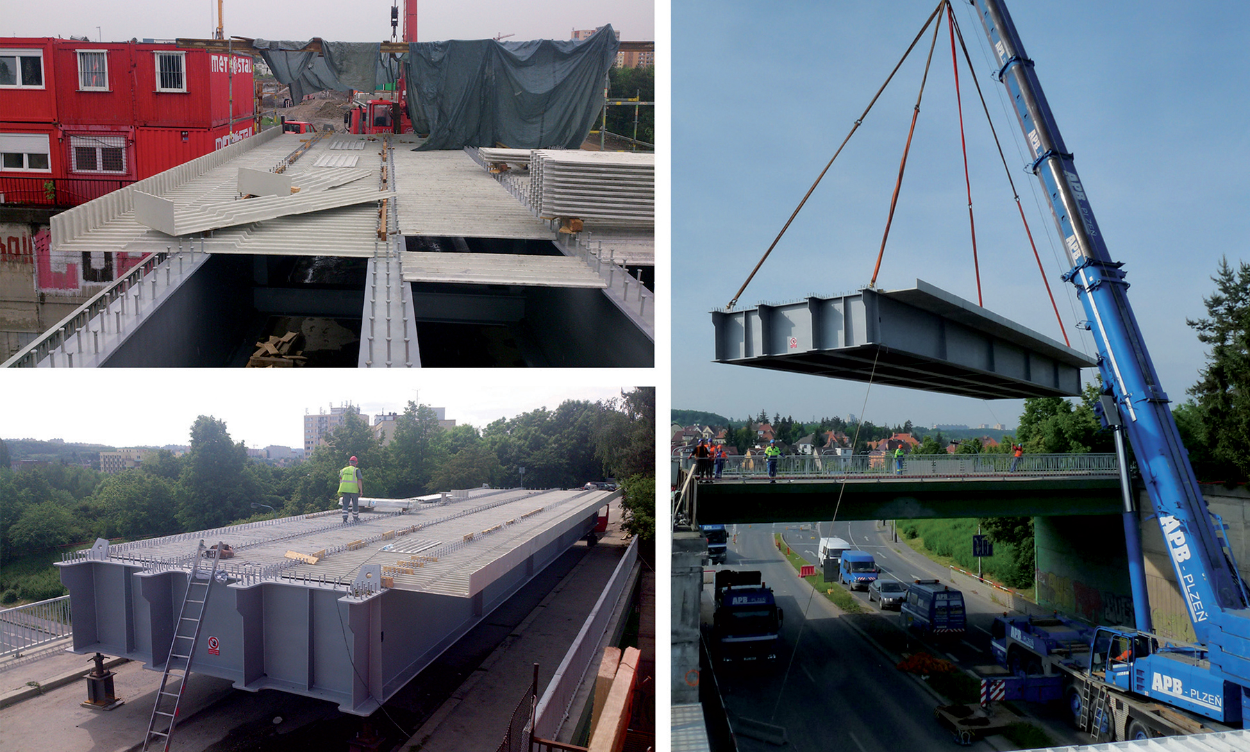 Železniční most nad Průmyslovou ulicí, trať Praha Hostivař – Praha hlavní nádraží