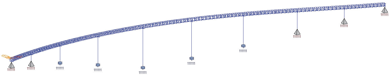 Obr. 8 Prutový výpočtový model