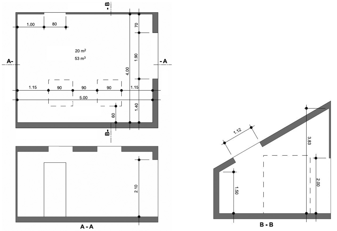 Obr. 2 Modelový příklad - výkresy