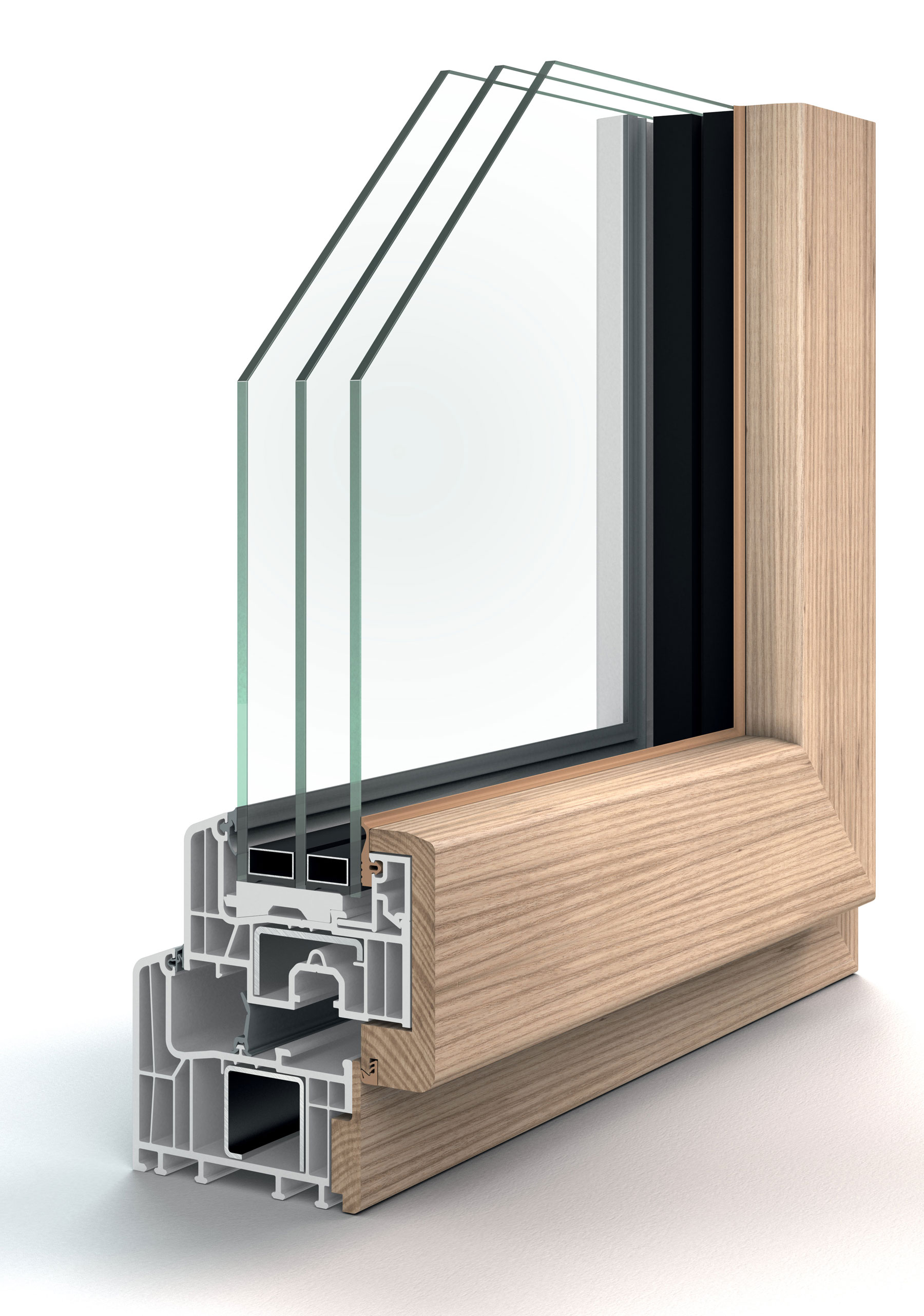 Pro Eforte Fusion lze použít i druhy dřev, které jinak nejsou vhodné pro běžnou výrobu oken ze dřeva nebo dřeva a hliníku, jako je např. javor, jasan nebo buk.