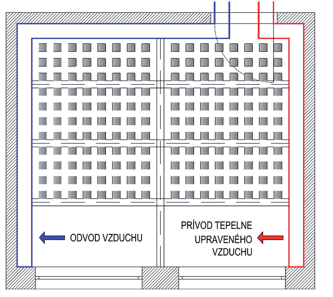 Obr. 12 Kladečský výkres ITAP podlahových panelů s integrovaným vzduchovým kanálem