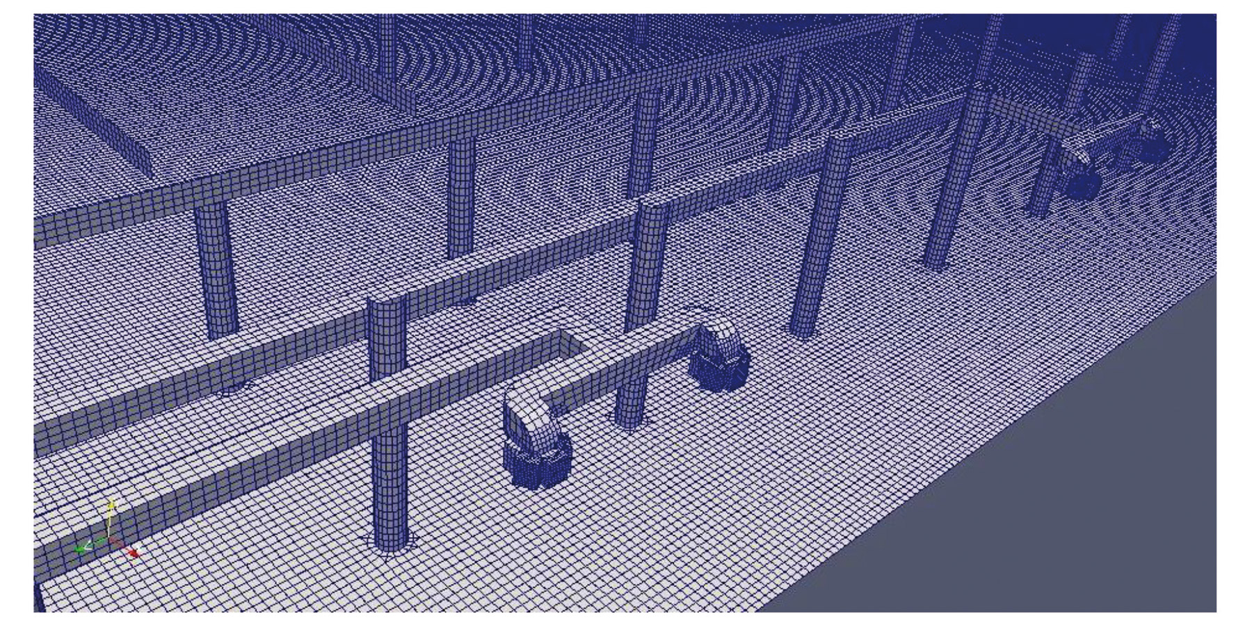 Obr. 1 Simulace CFD počítala s vysokým stupněm rozlišení detailů.