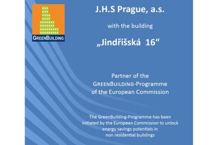 Budovy Jungmanova 15 a Jindřišská 16 v Praze získaly ocenění EU GreenBuilding