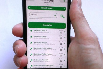 Mobilní verze Transportbeton.cz najde rychle kontakt a navigaci na nejbližší betonárnu