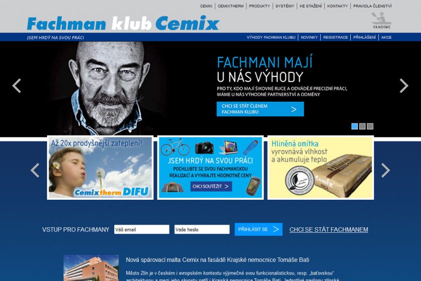Cemix má internetový klub pro své fachmany