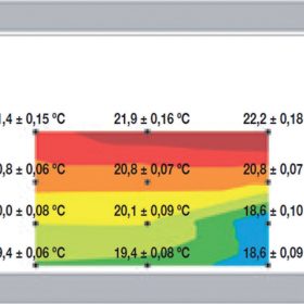 Měření účinnosti distribuce tepla v objektu s podlahovým a stropním sálavým vytápěním