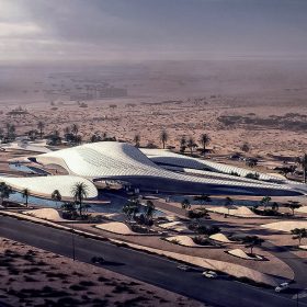 Duny v poušti na východě Spojených arabských emirátů od Zahy Hadid