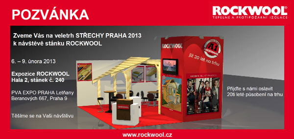 ROCKWOOL představí na veletrhu Střechy Praha 2013 novinky v izolacích